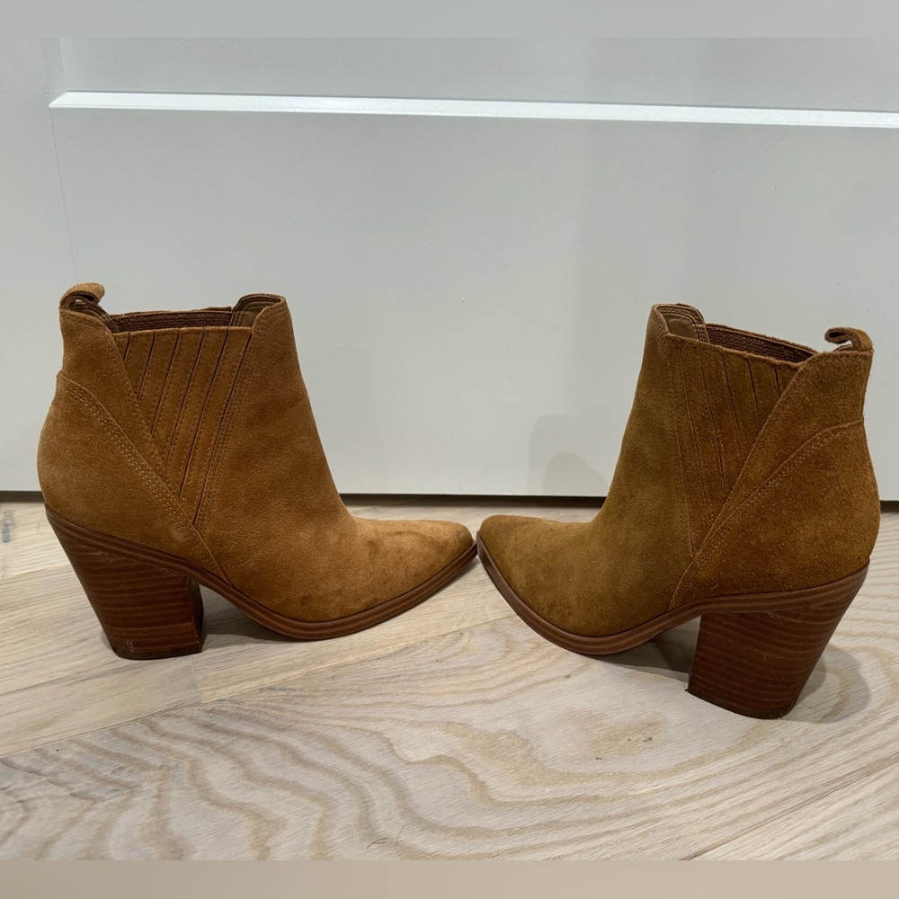 Marc Fisher Suede Tan Boots With 3 In Block Heel,… - image 6